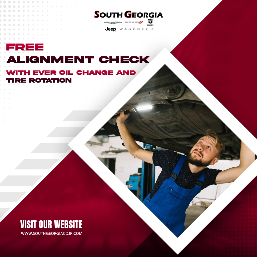 Free alignment check with ever oil change and tire rotation